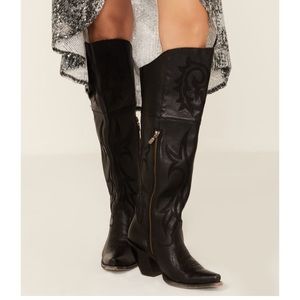 Dan Post Black Jilted Cow girl Boots (Knee High)